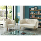 Contemporary Velvet Microfiber Tufted Loveseat for Living Room