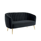 Contemporary Velvet Microfiber Tufted Loveseat for Living Room