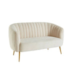 Contemporary Velvet Microfiber Tufted Loveseat for Living Room