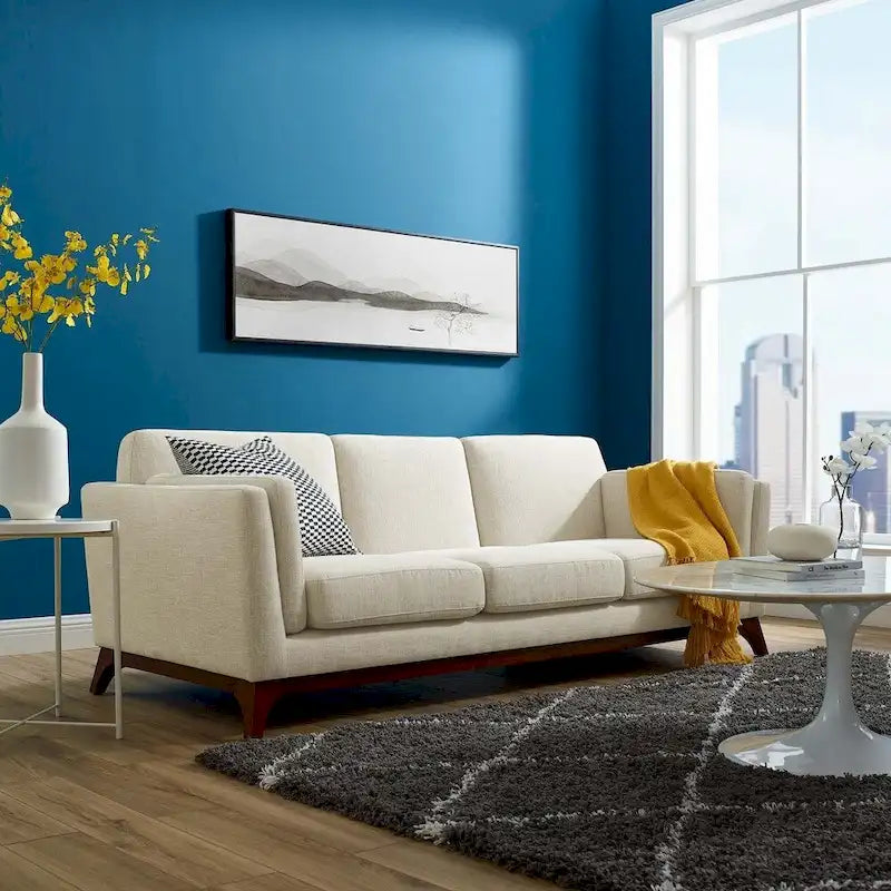 Upholstered Fabric Sofa for Living Room with Solid Frame