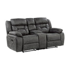 Gray Microfiber Reclining Loveseat with Dual Independent Recline