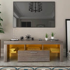 51 Modern LED TV Stand with Cabinet, 20 Minutes Quick Assembly - 51.18inch*13.78inch*17.72inch