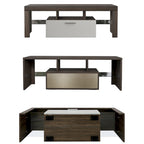 51 Modern LED TV Stand with Cabinet, 20 Minutes Quick Assembly - 51.18inch*13.78inch*17.72inch