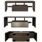 51 Modern LED TV Stand with Cabinet, 20 Minutes Quick Assembly - 51.18inch*13.78inch*17.72inch