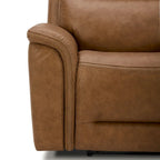 Leather Dual Power Reclining Loveseat with Center Console