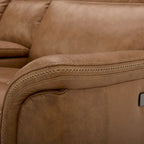 Leather Dual Power Reclining Loveseat with Center Console