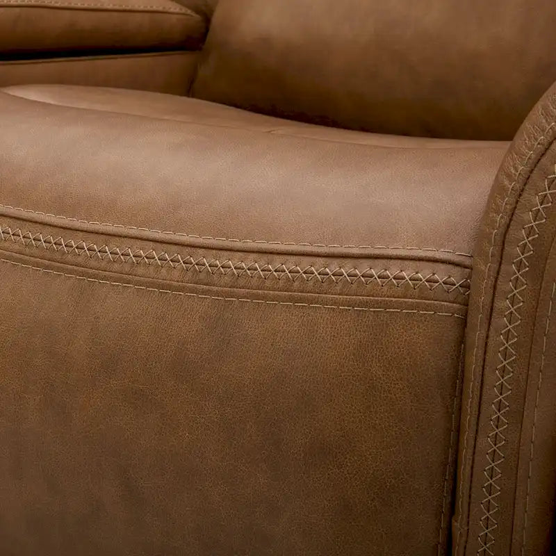 Leather Dual Power Reclining Loveseat with Center Console