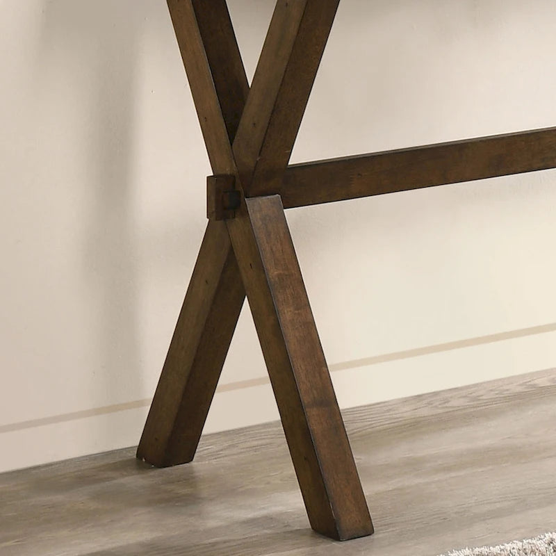 Transitional Walnut 47-Inch Solid Wood Sofa Console Table