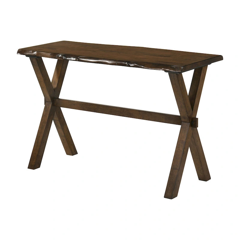 Transitional Walnut 47-Inch Solid Wood Sofa Console Table