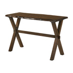 Transitional Walnut 47-Inch Solid Wood Sofa Console Table