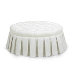 Tufted Cocktail Ottoman with Pleated Skirt for Living Room