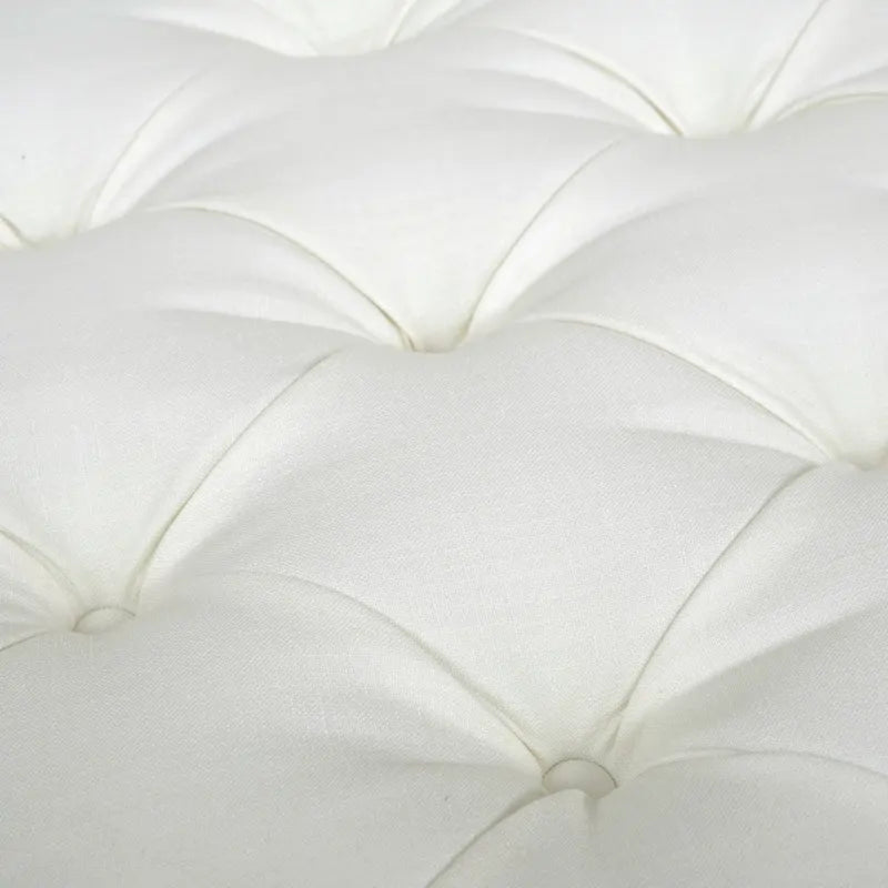 Tufted Cocktail Ottoman with Pleated Skirt for Living Room