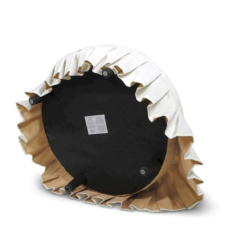 Tufted Cocktail Ottoman with Pleated Skirt for Living Room