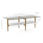 Mid-Century Glam Coffee Table with Gold Accents for Living Room