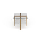 Mid-Century Glam Coffee Table with Gold Accents for Living Room