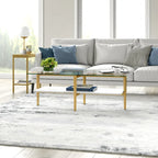 Mid-Century Glam Coffee Table with Gold Accents for Living Room