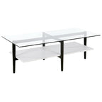 Mid-Century Glam Coffee Table with Gold Accents for Living Room