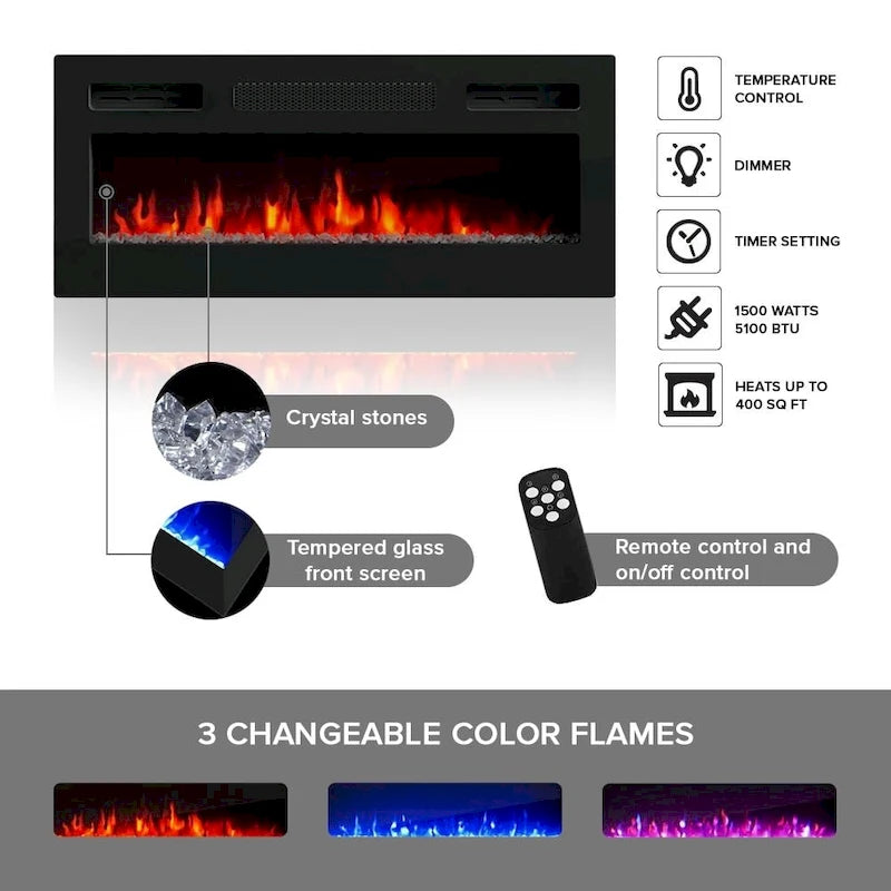 Electric Fireplace TV Stand for TVs up to 63 Inches