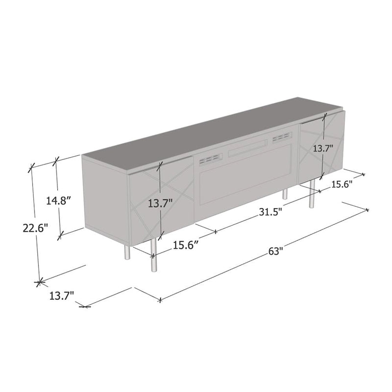 Electric Fireplace TV Stand for TVs up to 63 Inches