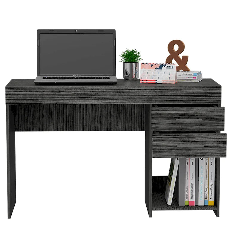 Writing Computer Desk with 2 Drawers and Cabinet for Home Office