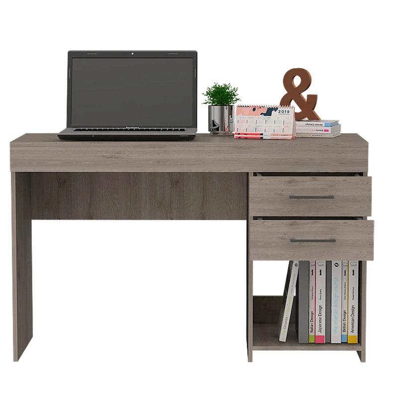 Writing Computer Desk with 2 Drawers and Cabinet for Home Office