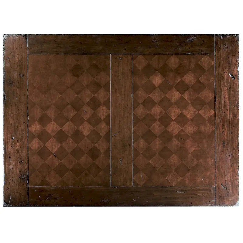 Solid Wood Rectangular Coffee Table with Carved Detail for Living Room