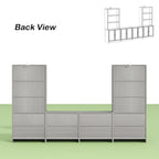 Media Console Glass Doors Modern Living Spaces Entertainment Center - 126x70.9