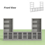 Media Console Glass Doors Modern Living Spaces Entertainment Center - 126x70.9