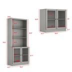 Media Console Glass Doors Modern Living Spaces Entertainment Center - 126x70.9