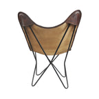 37 Blue and White Floral Faux Leather Sling-Style Butterfly Chair