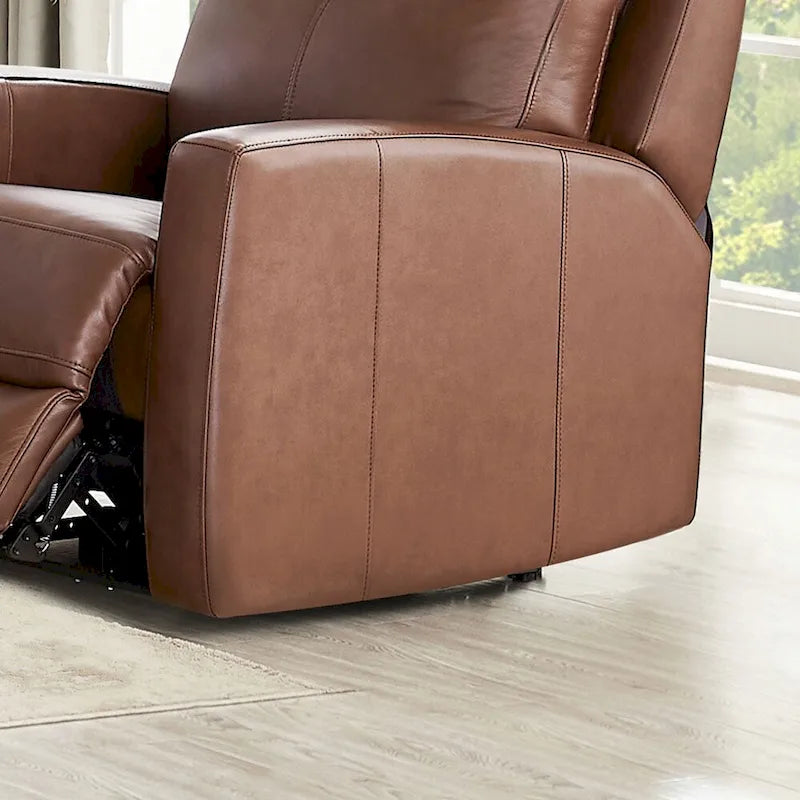 Zero Gravity Power Recliner with Adjustable Headrest in Top Grain Leather