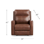Zero Gravity Power Recliner with Adjustable Headrest in Top Grain Leather