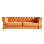 Modern Tufted Velvet Sofa 87.4 inch for Living Room