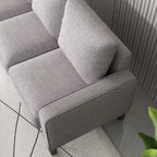 Modern Upholstered Sofa for Living Room with Solid Wood Legs