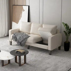 Modern Upholstered Sofa for Living Room with Solid Wood Legs