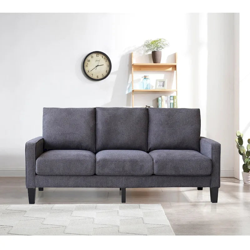 Modern Upholstered Sofa for Living Room with Solid Wood Legs