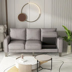 Modern Upholstered Sofa for Living Room with Solid Wood Legs