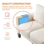Modern Upholstered Sofa for Living Room with Solid Wood Legs