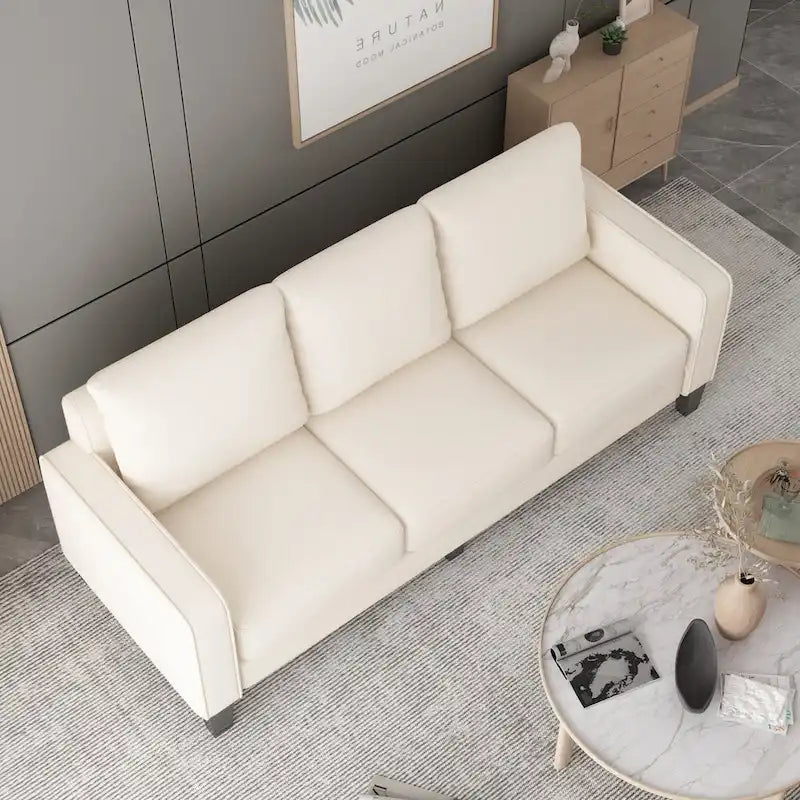 Modern Upholstered Sofa for Living Room with Solid Wood Legs