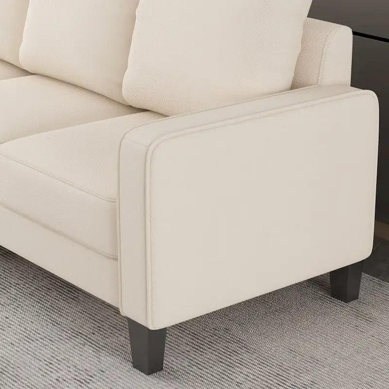 Modern Upholstered Sofa for Living Room with Solid Wood Legs