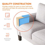 Modern Upholstered Sofa for Living Room with Solid Wood Legs