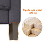Modern Upholstered Sofa for Living Room with Solid Wood Legs
