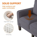 Modern Upholstered Sofa for Living Room with Solid Wood Legs
