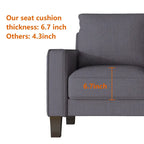Modern Upholstered Sofa for Living Room with Solid Wood Legs