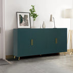 Wood TV Stand with Storage Cabinet & Adjustable Shelves, Media TV Console for Living Room Bedroom