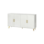 Wood TV Stand with Storage Cabinet & Adjustable Shelves, Media TV Console for Living Room Bedroom
