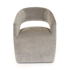 Modern Grey Fabric Upholstered Dining Chair with Wood Legs