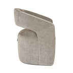 Modern Grey Fabric Upholstered Dining Chair with Wood Legs