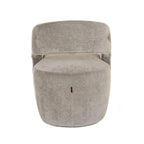 Modern Grey Fabric Upholstered Dining Chair with Wood Legs
