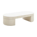 Cream Oval Coffee Table for Living Room